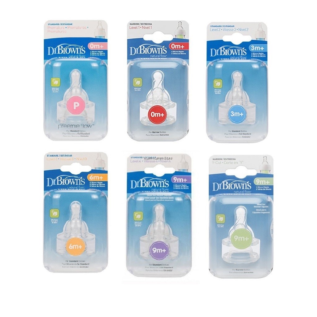 Dr Brown's Dot Narrow Nipple Preemie 2-Pack