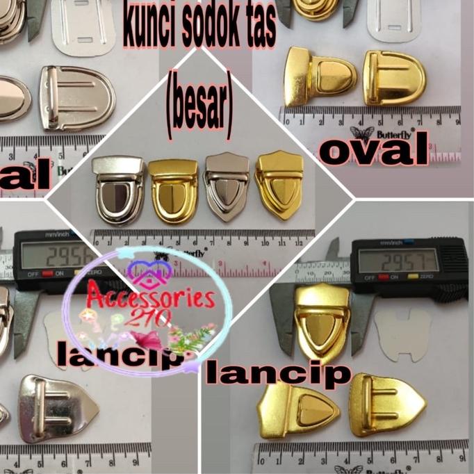 ♕ [12pcs] kunci sodok tas / kunci tas sodok besi besar ⅎ