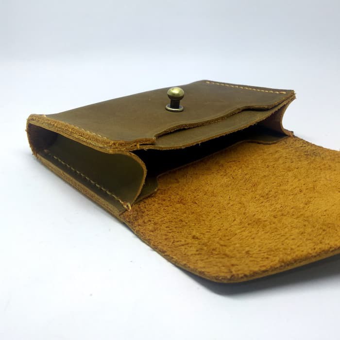 dompet kartu muat banyak model amplop simpel warna olive - PHWL247