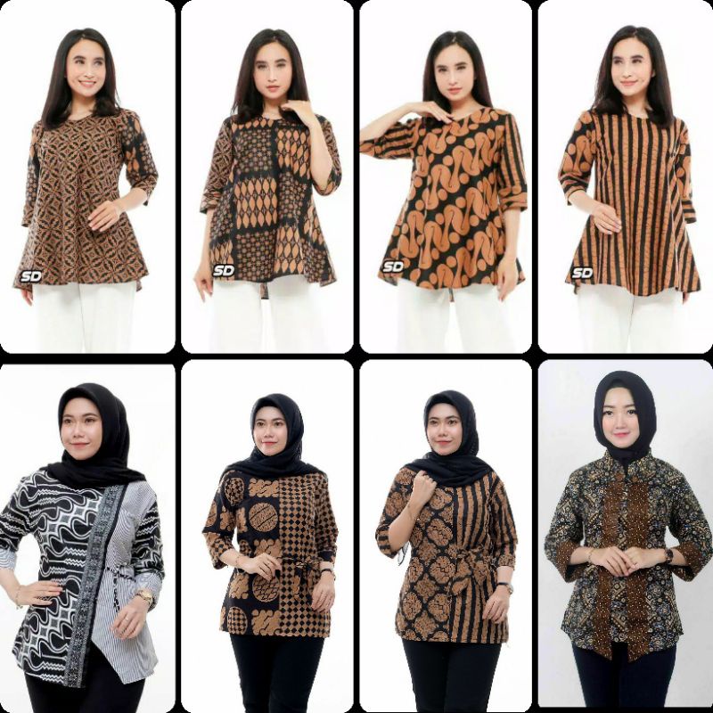 BAJU BATIK WANITA MODERN MONALISA GENES M,L,XL asli PEKALONGAN