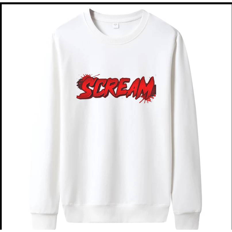 Scream Crewneck Sweater Pria Fleece Size M - XXL