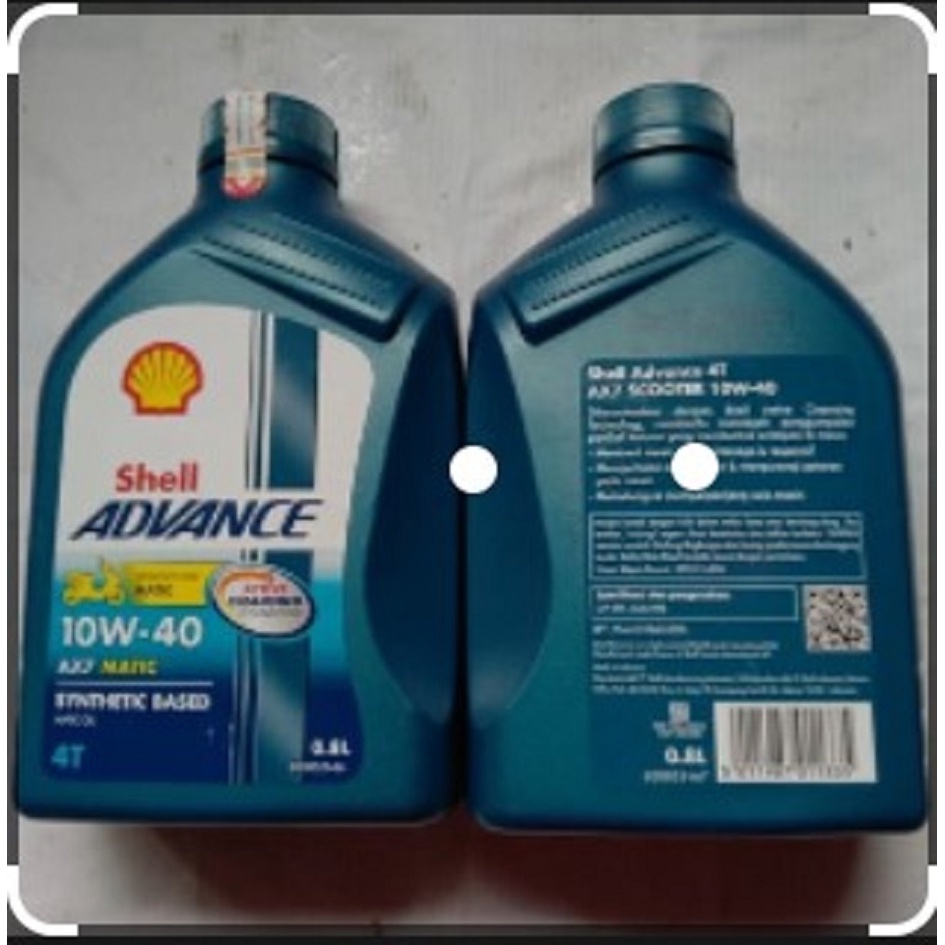 OLI MATIC SHELL ADVANCE 4T AX7 SCOOTER MATIC 10W-40 800 ML OLI SHELL ADVANCE AX7 SPORT 1 LITER ORIGINAL OLI SHELL ADVANCE AX7 BEBEK 0,8L original