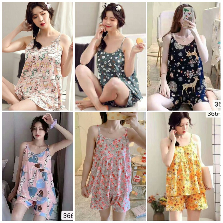 RAINBOW - BAJU TIDUR DEWASA HP IMPORT/SEXY//MOTIF RABBIT/GIRL/WHITE ROSE/FLOWER