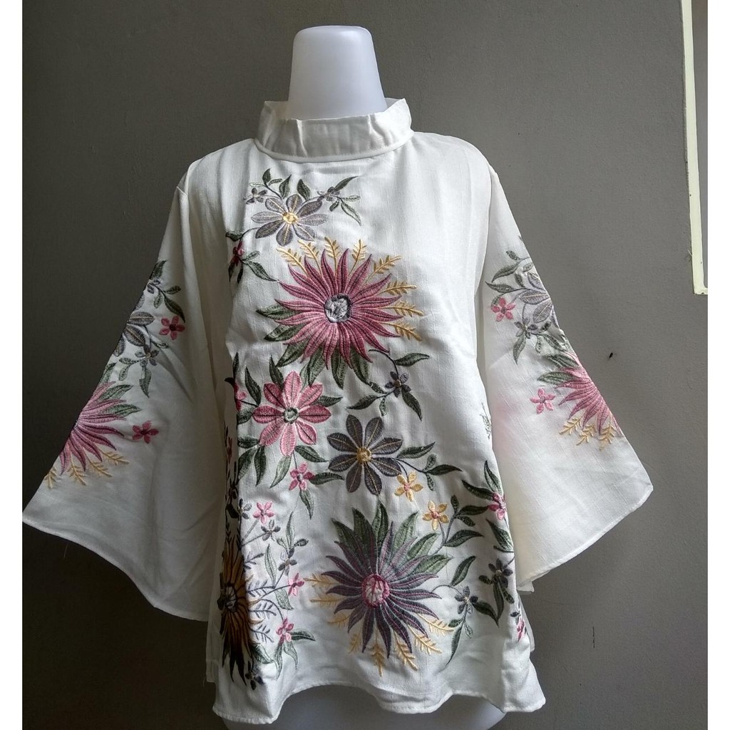 Blus Katun / Blus Bordir Bunga Matahari