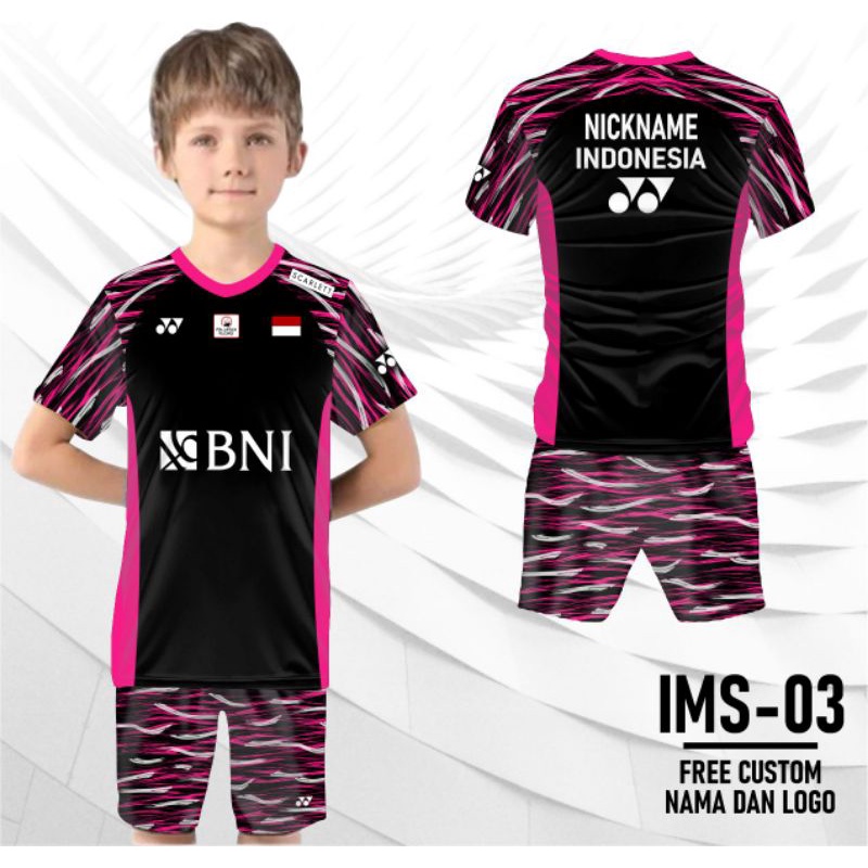 baju badminton Indonesia master open 2022 setelan jersey bulutangkis anak Indonesia open