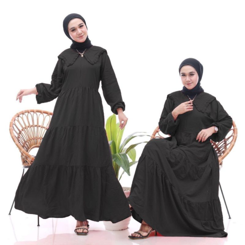 GAMIS SUSUN POLOS RAMPEL RAYON