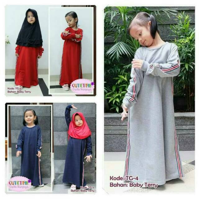Gamis kaos anak Cutetrik usia 2 hingga 12 tahun