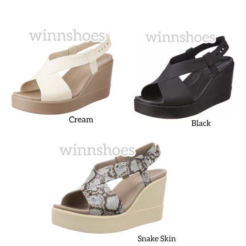 Crocs Brooklyn High Wedges / Sandal Crocs Brooklyn Wedges Tinggi / Crocs Brooklyn Tali