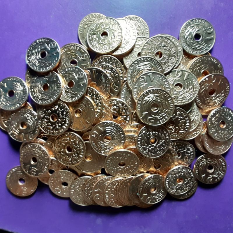 uang kuno 1 cent bolong nederlandsch indie