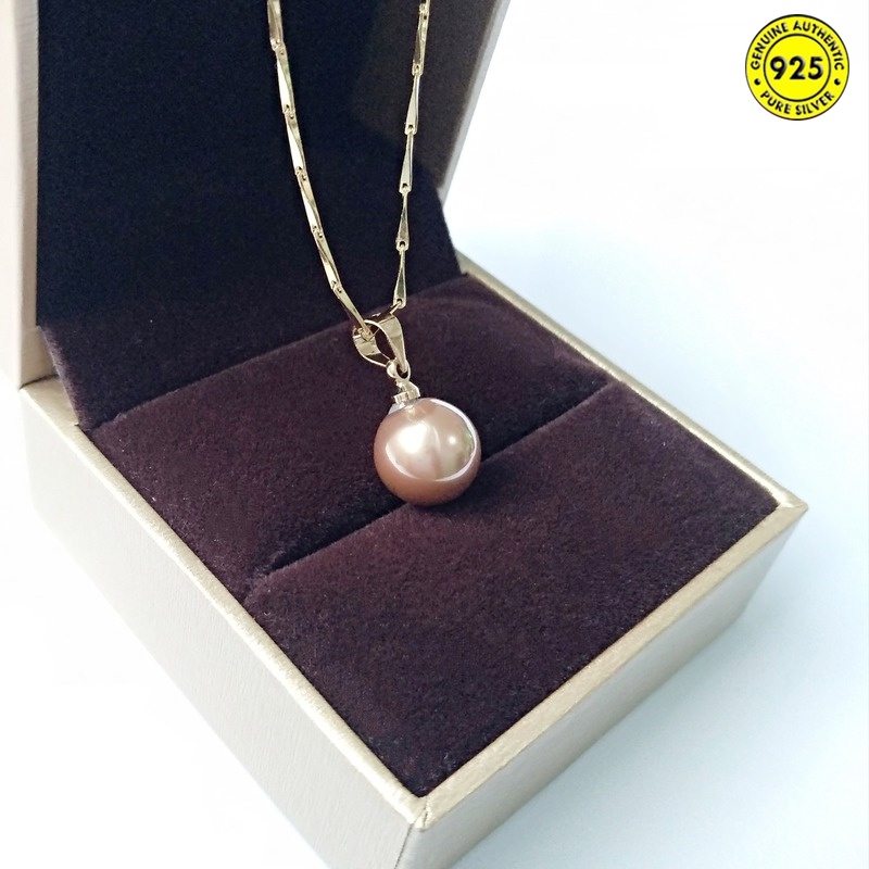 Kalung Rantai Klavikula Warna Rose Gold Aksen Mutiara Gaya Vintage