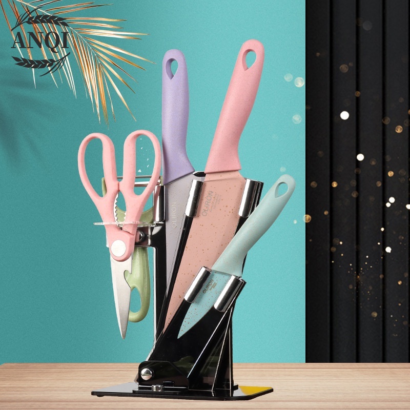 ANQI1888 Pisau Dapur Set isi 6pcs Kitchen Knife Set Multicolor Knife Set Gift Premium 6in 1 VS-1817