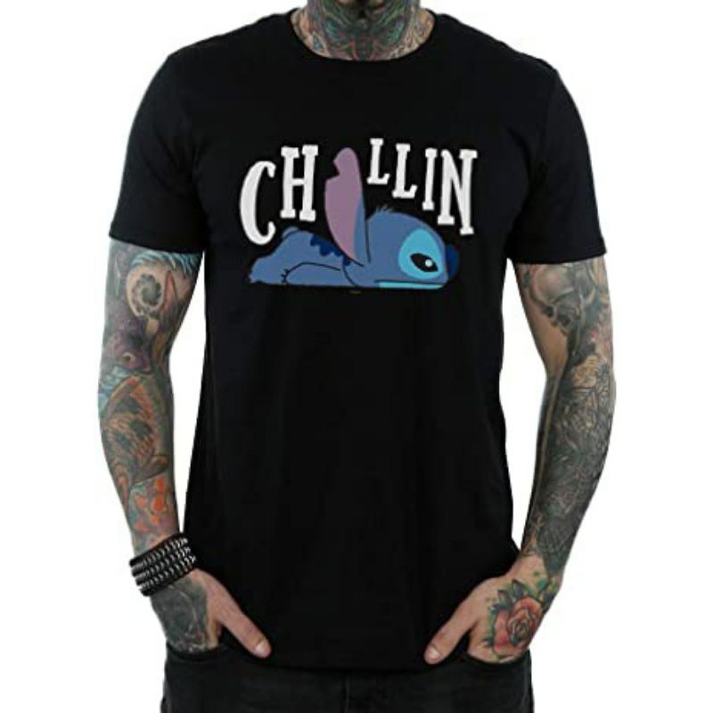 CHILLIN STICH COMBED 30'S KAOS UNISEX LENGAN PENDEK TERBARU'