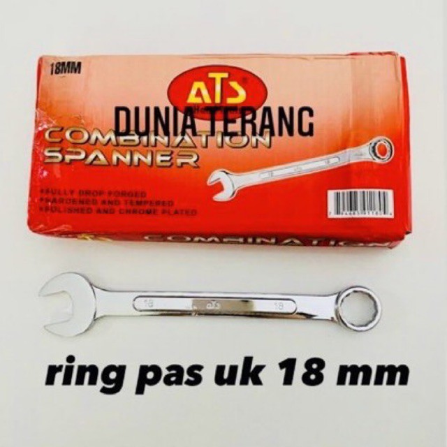 Kunci Ring Pas 18 mm - Kunci Kombinasi 18mm - Combination Spanner