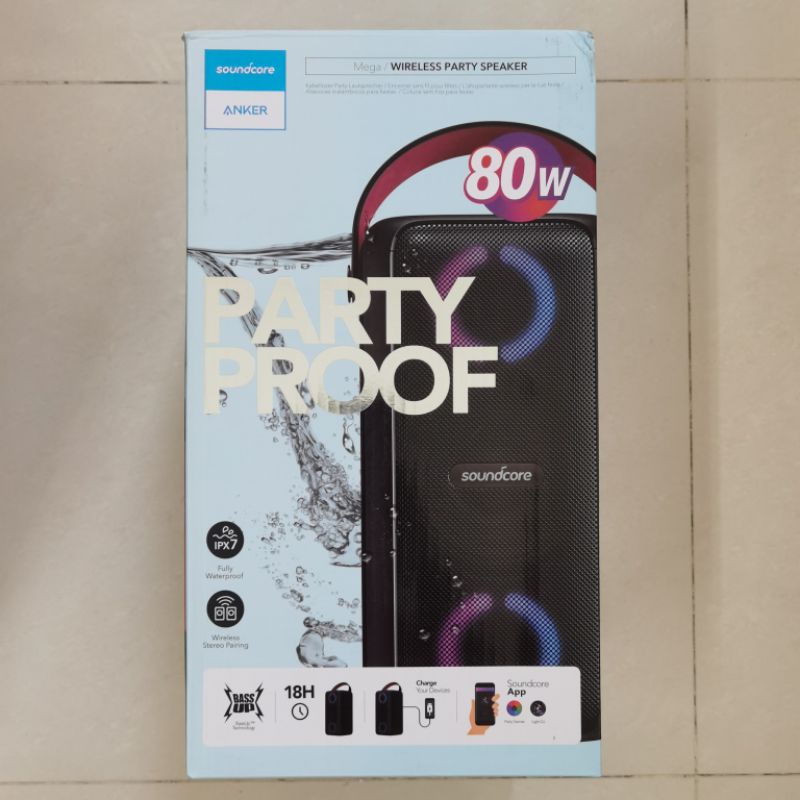 Anker Soundcore Mega Speaker Bluetooth Party Proof A3392 Garansi Resmi