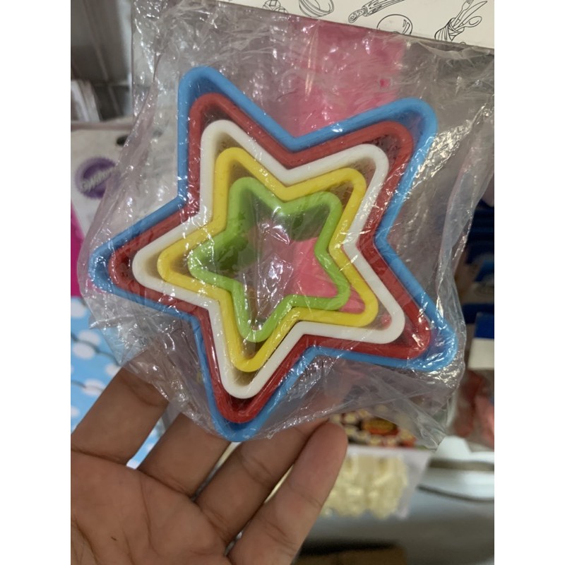 

cutter plastik plunger cetakan fondant donat roti bulat segi bintang