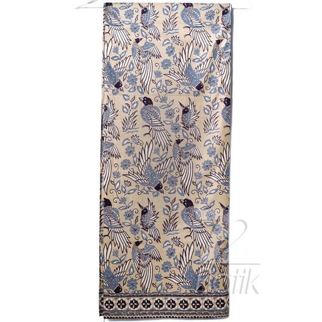 KAIN BATIK PREMIUM Bahan Katun Motif Burung Warna Putih Tulang Biru 724895 Cap 72 Jarik Jarit Samping Kebat Panjang Batik Katun Modern Premium Bahan Seragam Batik Pernikahan Kantor Keluarga Murah Kamen Jadi Batik Bali Lembaran