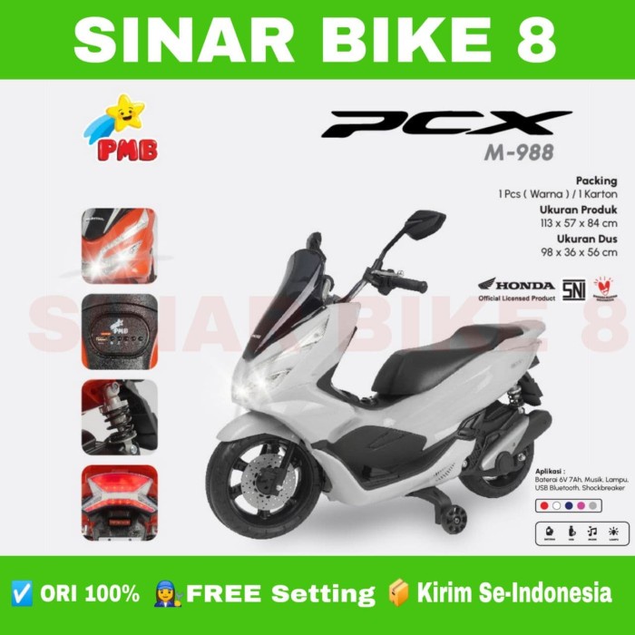 Motor Motoran Aki Mainan Anak PMB M 988 Model Honda PCX Lisensi Resmi