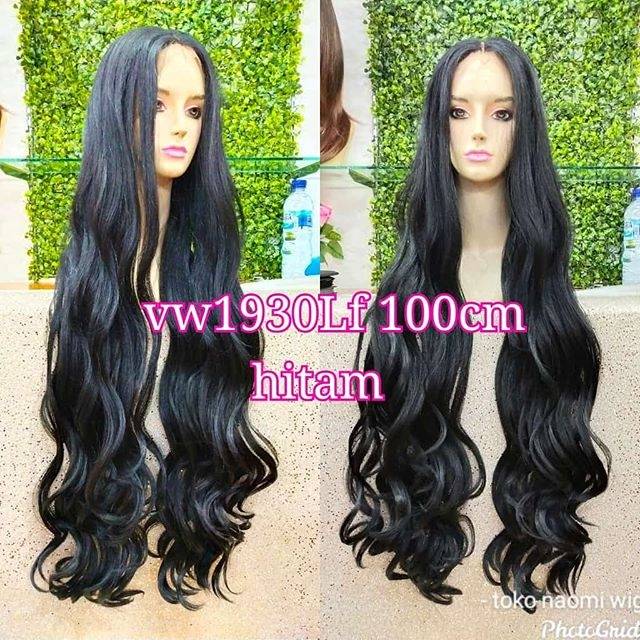 WIG 100CM RAMBUT PALSU FRONT LACE WIG LACE KOREA PANJANG WIG CURLY RAMBUT ASLI 1930LF