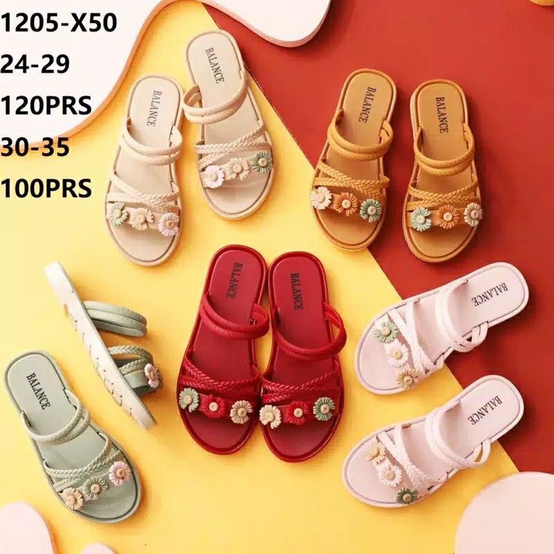 1205-x50 Sandal Jelly Tali Anak Perempuan Bunga Daisy Korea