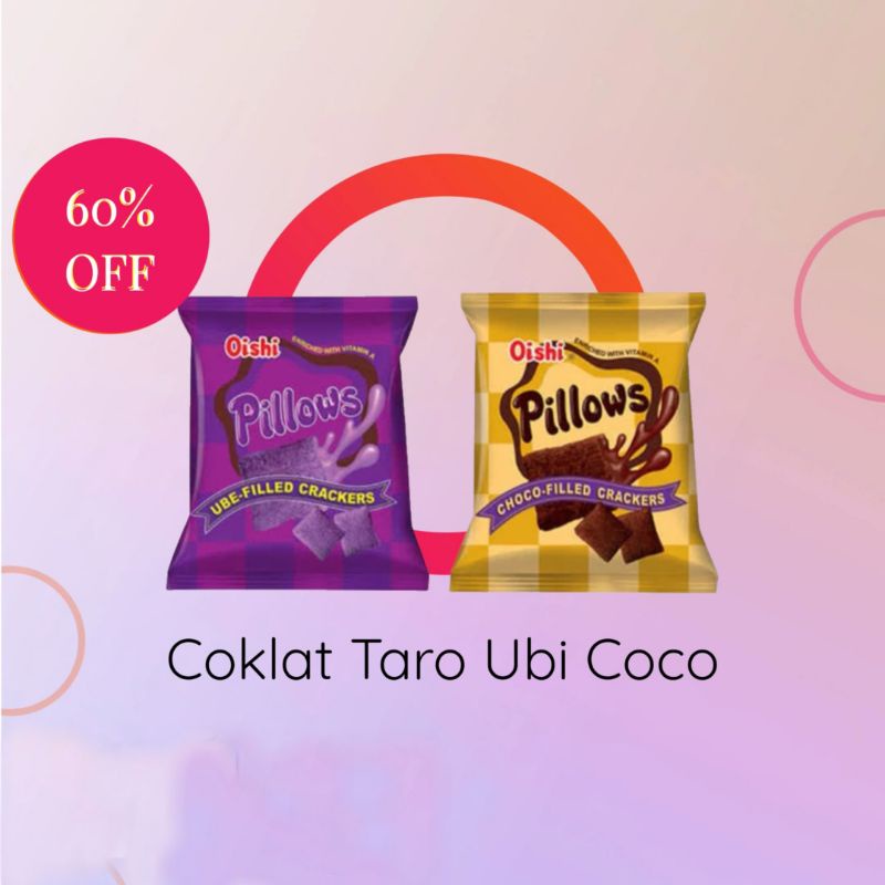 

Snack Oishi Pillows Coklat Taro - Ubi Coco