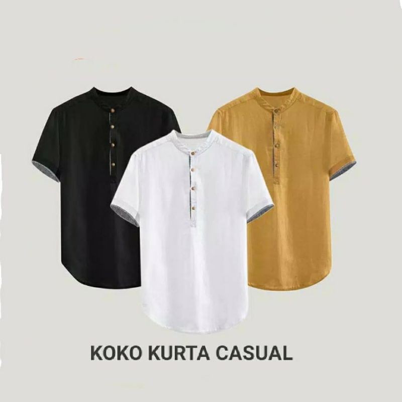 Koko Kurta Casual Bahan Dasar Katun Toyobo