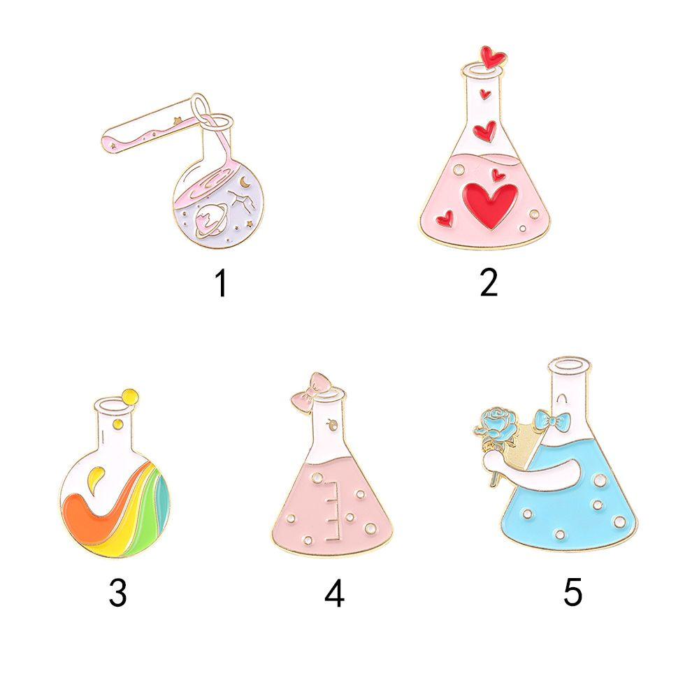 R-bunga Termos Kerucut Enamel Pin Lencana Kimia Rainbow Tabung Reaksi Lencana Lucu