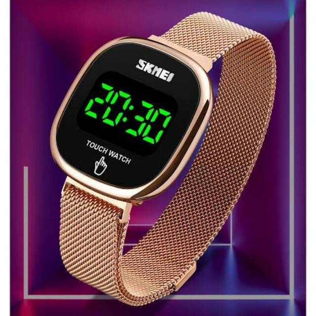 JAM TANGAN WANITA SKMEI 1589 TOUCH WATCH MAGNETIC MESH ORIGINAL TAHAN AIR