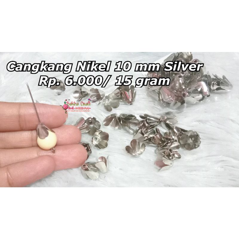 Cangkang Nikel mekar 10 mm Silver (Bahan Craft Medan)