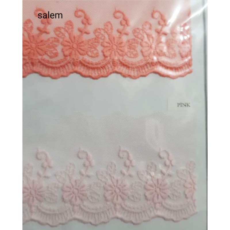 Renda tile tule thile bunga halus dijual per yard (90cm) untuk mukenah hijab gamis khimar