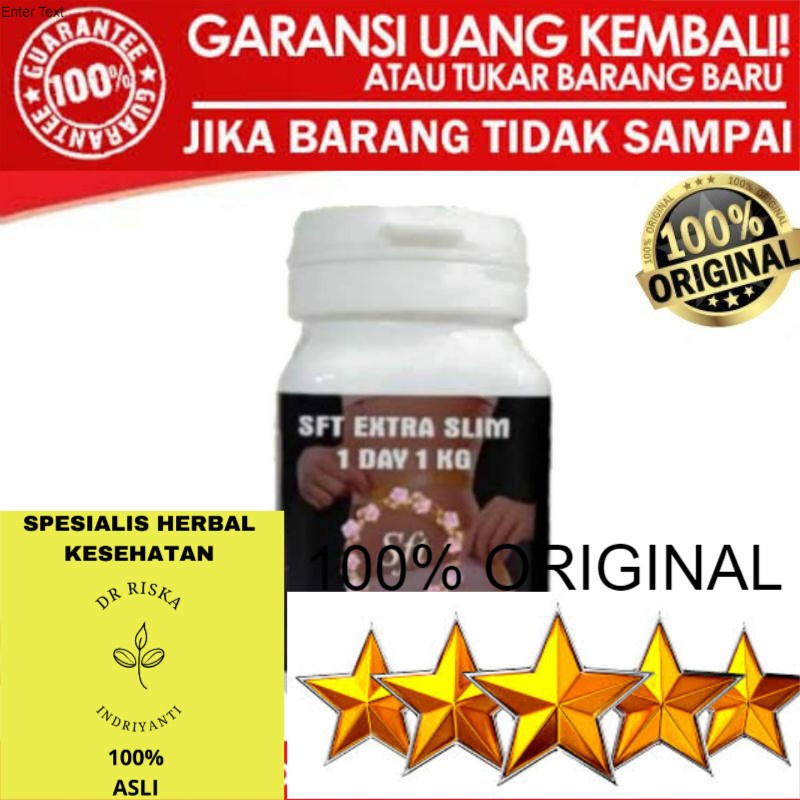 100% ASLI Sft Extra Slim Kapsul Asli Original Pelangsing Badan Cepat 1 Day 1 Kg