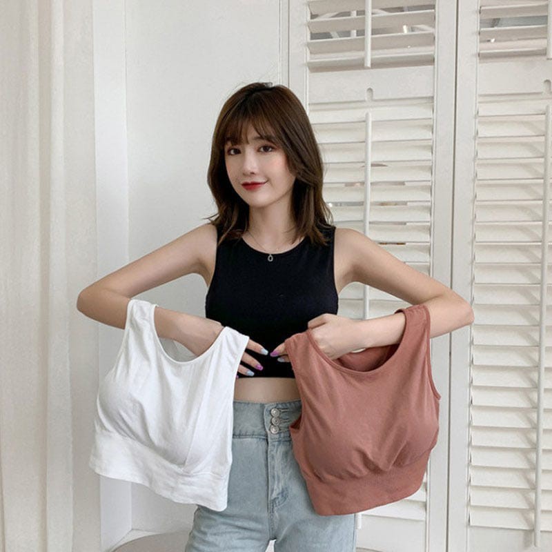 Suhao Ready Korean Crop Padded Tanktop C096 bt