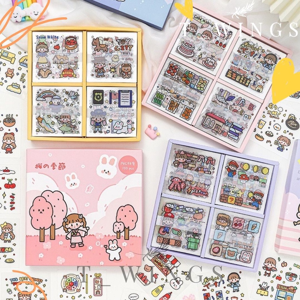 

[ MEDAN ] 10 Lembar / STICKER DIY scrapbook / DIY Botol MInum / DIY kotak dll / korean japan DIY sticker