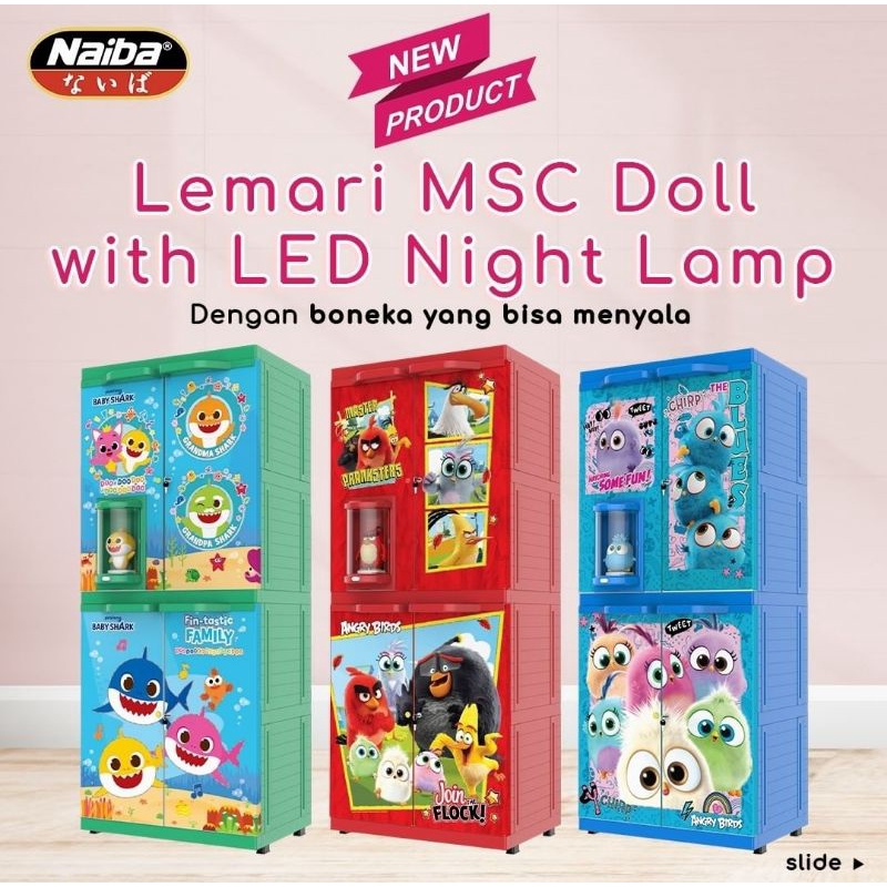 Lemari Plastik Naiba MSC Doll Printing Karakter
