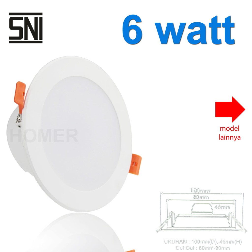 Lampu Downlight LED SNI lampu donlet plafon tanam panel ceiling siling plafon langit langit kantor rumah inbow bulat 6w 6 w 6watt 6 watt 9w 9 w 9watt 9 watt SNI