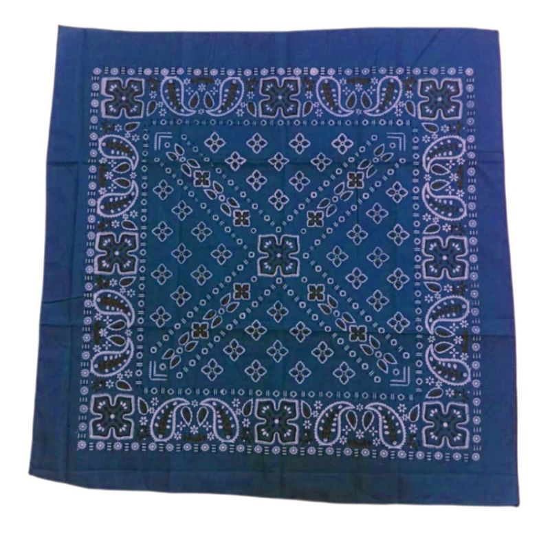 masker slayer bandana saputangan motif batik biru benhur