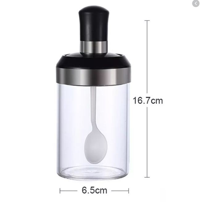 CINICINI Botol Bumbu kaca Tempat Bumbu Free Sendok