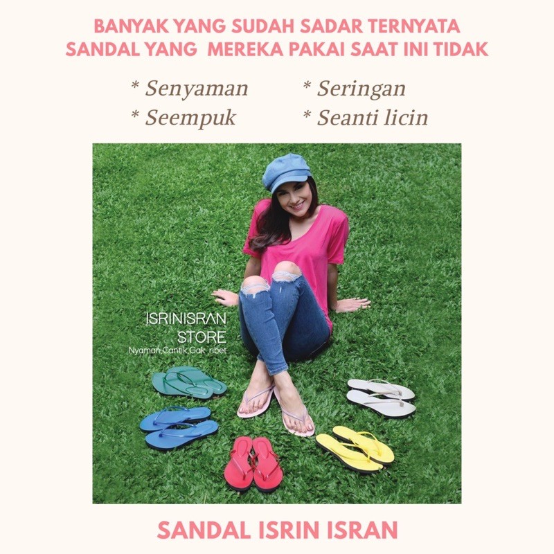 ( JEPIT  ETALASE 1 ) Sandal Wanita teplek tali flip flop nyaman ISRIN ISRAN