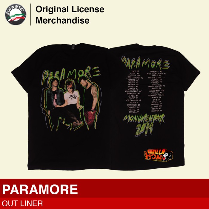 Baju Kaos Tshirt Pop Rock Band Musik Import Premium Pria Unisex Katun PARAMORE Original Out Liner