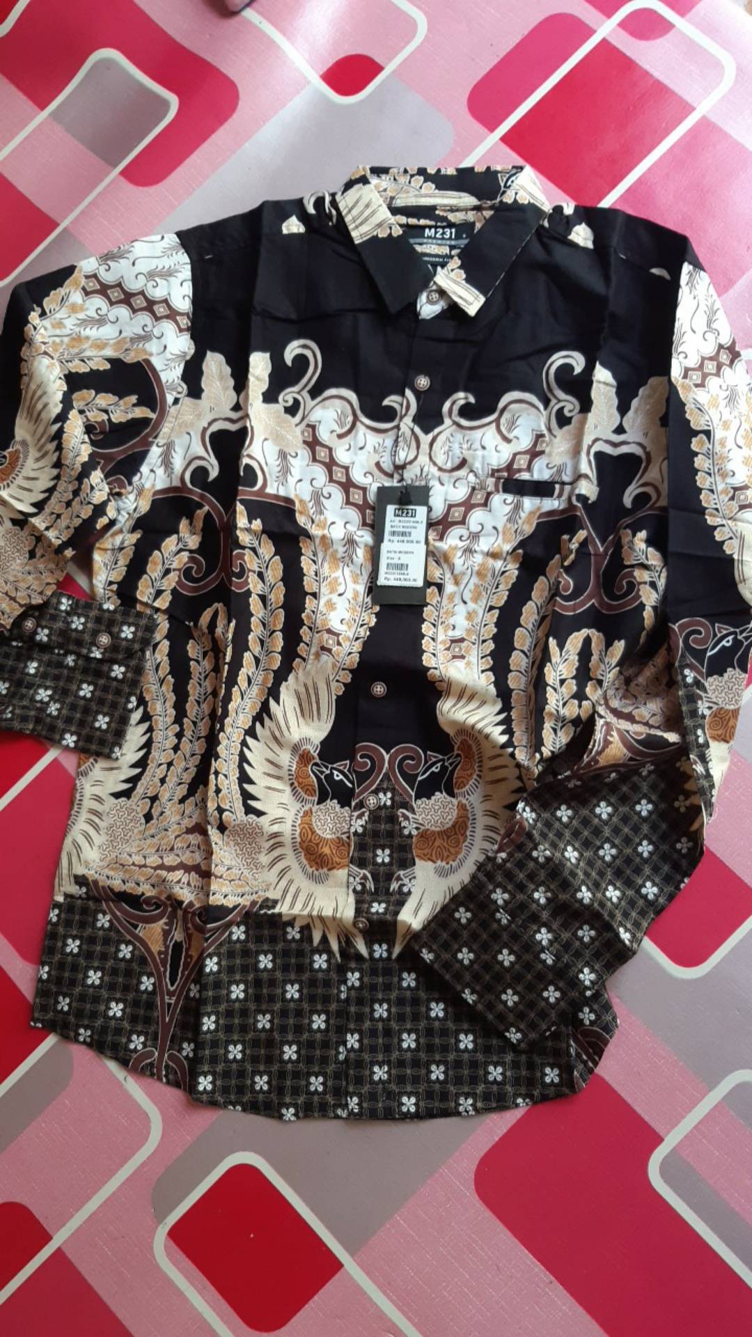 M231 Kemeja Pria Batik Panjang Hitam 1698