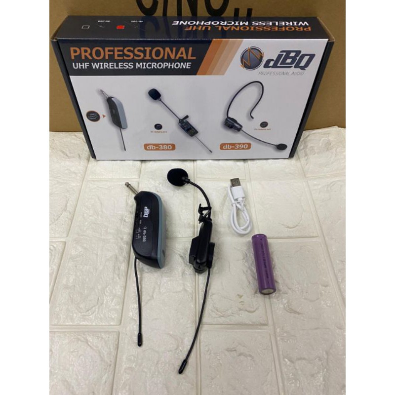 Professional UHF Microphone Wireless DBQ Clip On Jepit db 380 Mic