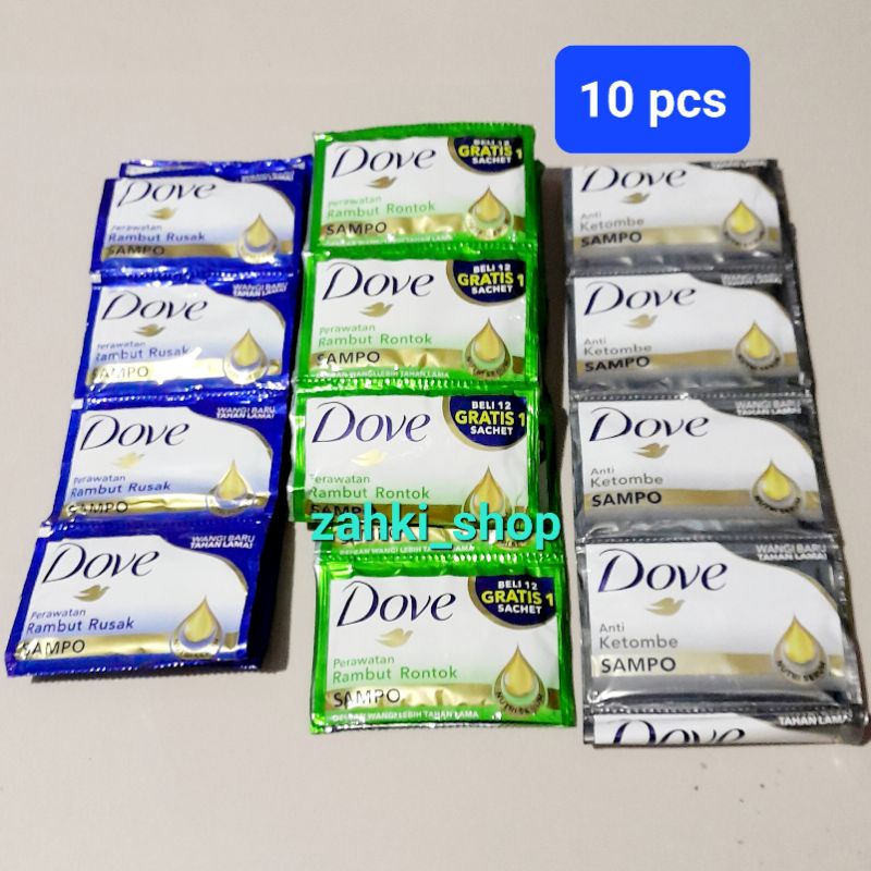 Dove sampo sachet 10 sachet @9 gr murah