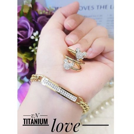 TiTanium set gelang dan cincin