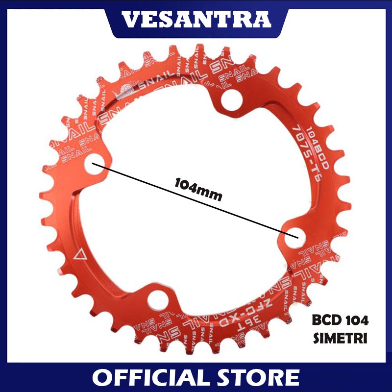 Snail Single Chainring BCD 104 Simetri Crank Alivio Prowheel IXF