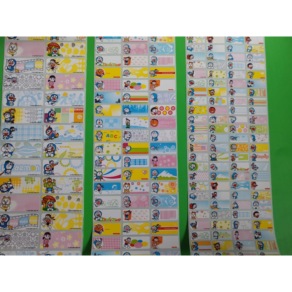 

DORAEMON Stiker label nama waterproof anti air murah