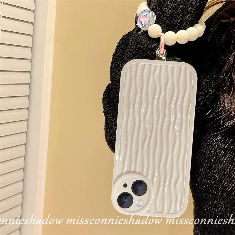 Case Lensa Bulat Motif Riak Air Dengan Gelang Untuk iPhone 7 8 Plus XR 11 12 13 14 Pro Max 14 Plus 11Pro Max X XS Max