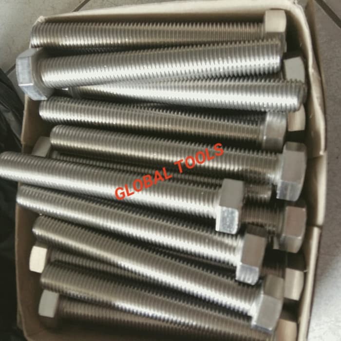 Baut mur stainless m12 x 70 sus 304 THE a2-70 baut kunci 19 baut 12