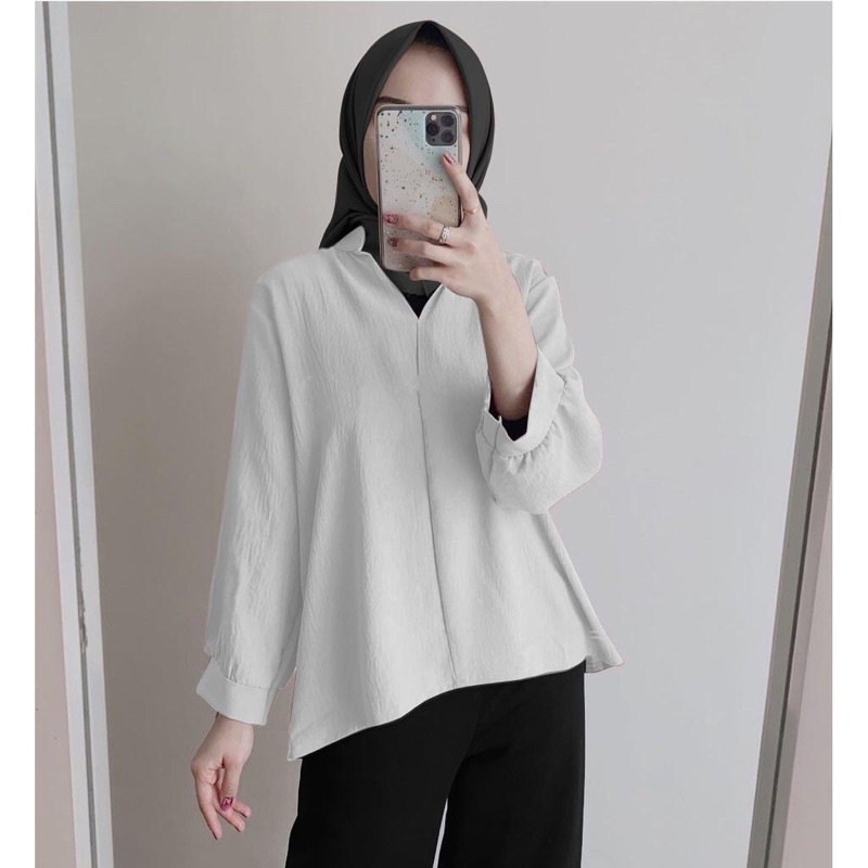 BLOUSE RAYON CRICLE BLOUSE POLOS LENGAN PANJANG BLOUSE WANITA BLOUSE KERJA BLOUSE KOREAN STYLE