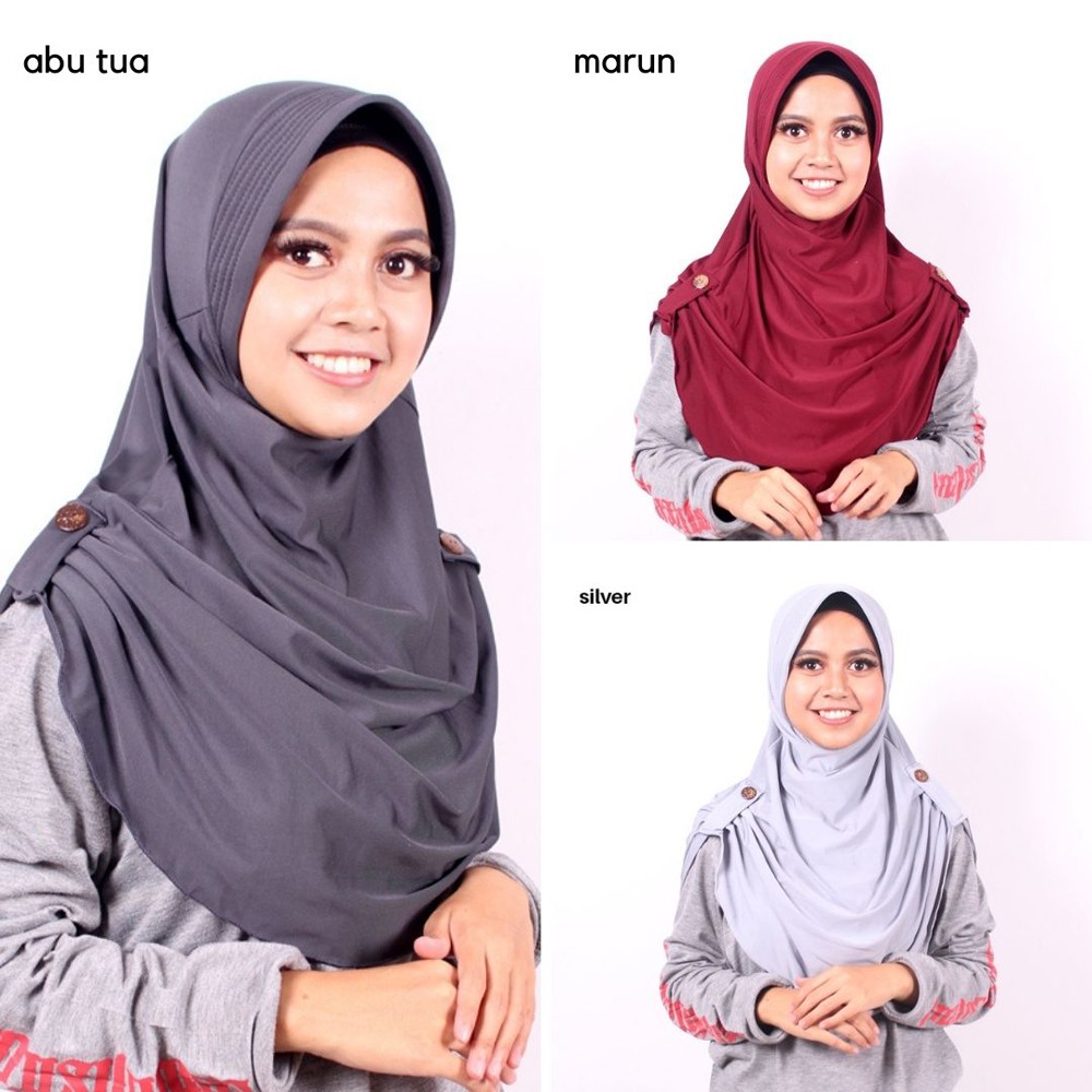 JILBAB INSTAN ISAURA / KERUDUNG INSTAN MURAH BAHAN JERSEY / HIJAB BERGO JERSEY / JILBAB BERGO JERSEY LANGSUNG PAKAI