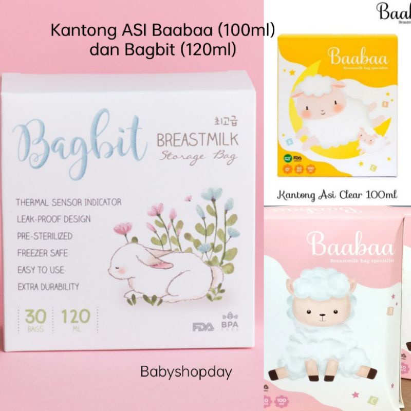 Kantong ASI Baabaa 100ml, Kantong ASI Bagbit 120ml, Breatmilk bag