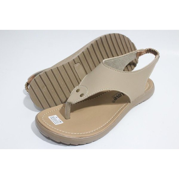 Sandal Wanita flat sandal tali original one love terbaru kulit sintetis terbaik